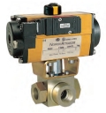 High Pressure 3 Way L Port Ball Valve with Single Acting Pneumatic Actuator